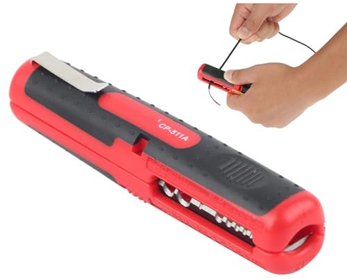 Kabelabisolierer Kabel, Professionelle Abisolierwerkzeug, 12,5 cm, Multifunktionaler Elektriker Kabel-Abisolierer, für Niederspannungskabel 8-13mm (Durchmesser) Rot