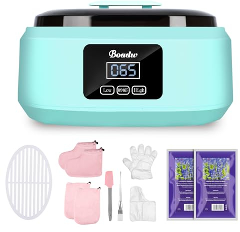 Boadw Paraffinbad für Hände und Füße, 3400ml Paraffin Wachsbad Paraffinbad Set für Trockene, Raue Hau, mit 900g Paraffinwachs und Zubehör, Tolles Spa-Geschenk- Grün