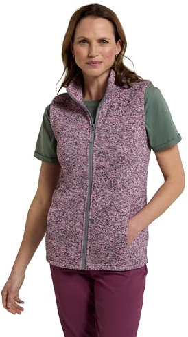 Mountain Warehouse Idris Womens Gilet - Lightweight Thermal Ladies Full Zip Vest with Front Pockets - Spring, Summer Camping, Outdoors, Travelling & Hiking Pink Women's Size 10