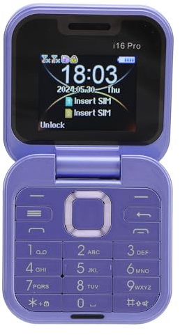 Teléfono Plegable 2G 2024 Nuevo Mini Plegable con Radio FM, Voz Mágica, Lista Negra y Vibración