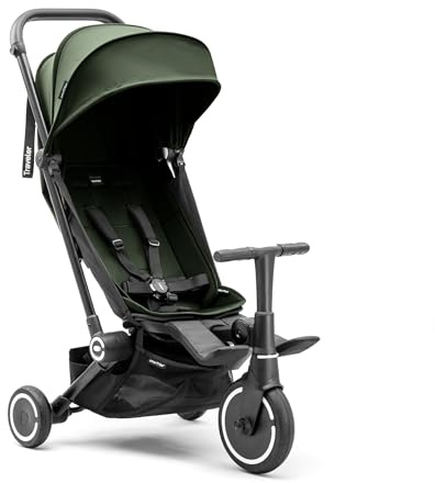 Smartrike Traveler Tricycle pour poussette 4 en 1 – Vert forêt – Réglable, léger, pliable, tricycle pour tout-petit, poussette pour bébé, sûr et durable
