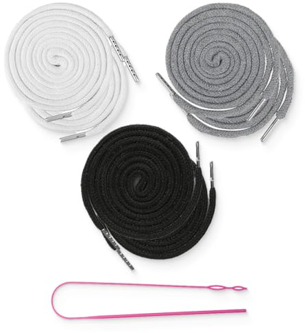 JEYORZY Cordones Sudadera, 7 Unidades de cordón para Cintura de Pantalones, con 1 enhebrador, Cordón para Pantalones de Jogging, cuerdas de sujeción, cuerda de repuesto universal, Cordón de Repuesto