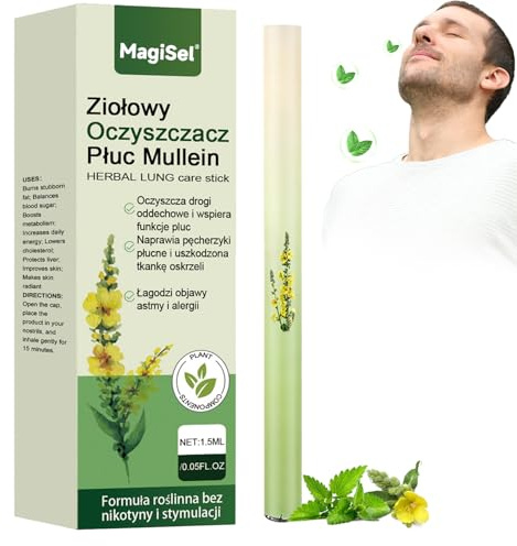 Herbal Diffuser Pen, Mullein Herbals Purificatore polmonare, Natural Herbals Inhaler, Smokings purificatore polmonare delicato aiuta penna per rilassarsi, Stress Relief