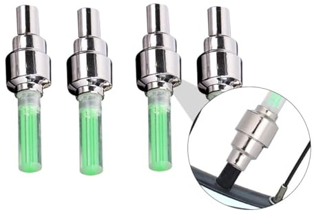 DECHOUS Luci LED per Ruota di Bicicletta a Valvola Set da 4 Pezzi Leggere e Facili da Installare Illuminazione Lampeggiante per Sicurezza e visibilità in Bici