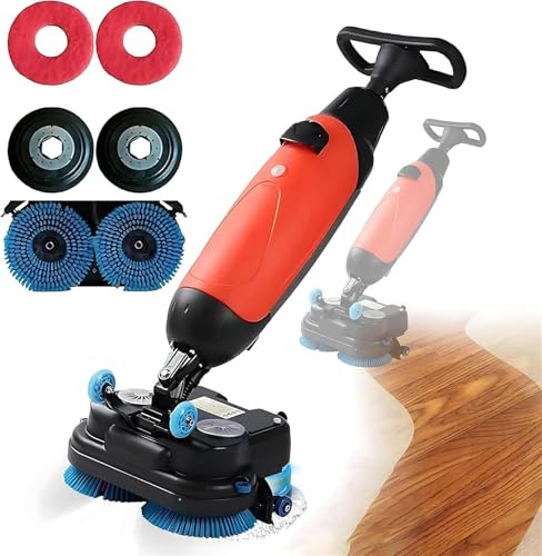 Commercial Floor Polisher Cleaner Buffer Scrubber - 17” Cleaning Width, 13000 Sq Ft/H Coverage, 240 RPM for Deep Cleaning Tile Grout Hardwood & Carpets