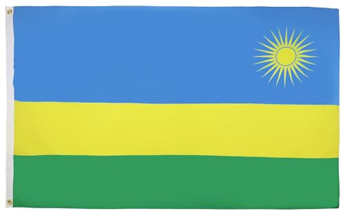 AZ FLAG - Drapeau Rwanda - 150x90 cm - Polyester léger - Drapeau Rwandais Avec Oeillets Métalliques Intégrés - 80g