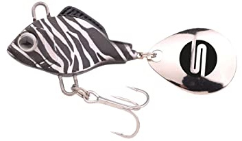 SPRO ASP Spinner UV– Searchbait mit original Gamakatsu Haken zum Angeln auf Raubfisch, Spinnangeln, Gewicht:14g, Farbe:Zebra UV