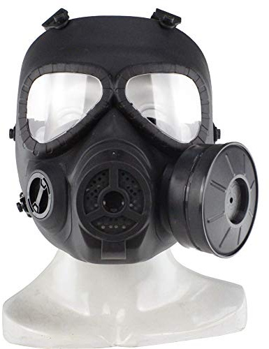 Huenco Taktisk falsk gasmask, paintball, helt ansikte, skalle, CS-mask för cosplay, skydd, halloween, maskerad