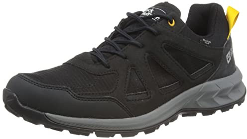 Jack Wolfskin Herren Woodland 2 Texapore Low M Sneaker, Black/Burly Yellow Xt, 44 EU