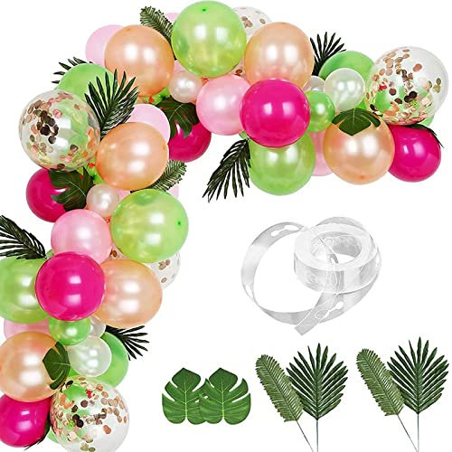 Arche Ballon, Ballons Anniversaire, Arche Ballon Anniversaire, Feuilles Tropicales Decoration Kit, Guirlande De Ballons Tropicaux, Pour La DéCoration De FêTe, ThèMe Tropical, FêTe De Plage