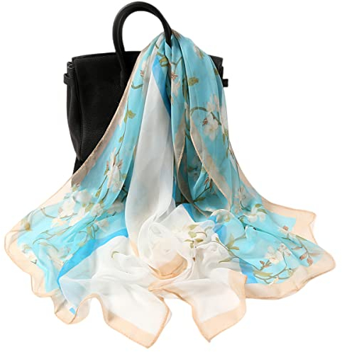 FAIRYGATE Damen Schal Seidenweich und Federleicht Eleganter Halstuch Georgette Tuch Damenschal 39023