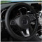 CGEAMDY Coprivolante per Auto, Universale Finta Pelle, Traspirante e Antiscivolo, Microfibra Dimensioni Standard 38 cm, Accessori Durevoli da Interno (Nero)