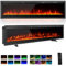 EROMMY Elektrokamin Freistehend, An der Wand montiert, Eingebaut, 9-farbig Flammeneffekt, Fernbedienung 750W-1500W, elektrische Heizung mit Kristall (127 cm)