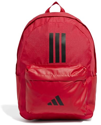 adidas Unisex Classic Three Stripes Backpack Back to School, Pure Ruby/Black, One Size