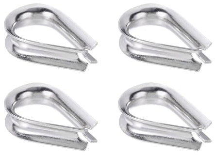 PATIKIL Ditali per Fune Metallico da 5/16, Ditale in Acciaio Inossidabile 316 per Fune Metallico da 4pz per Cavo di Sollevamento ad Anello da 2 Mm di Diametro