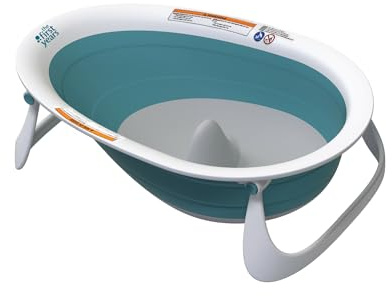 The First Years Sure Comfort Foldable Baby Bathtub - 2-Position Foldable Bathtub - Tilt or Sit Stand for Infants and Toddlers - Baby Essentials - for Kids 0 to