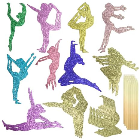 28 Pezzi Inserti Per Decorazione Torta, Decorazioni Glitter Per Torta Per Ragazze, Inserti Per Decorazione Torta Per Ragazze Ginnastica, Articoli Per Feste