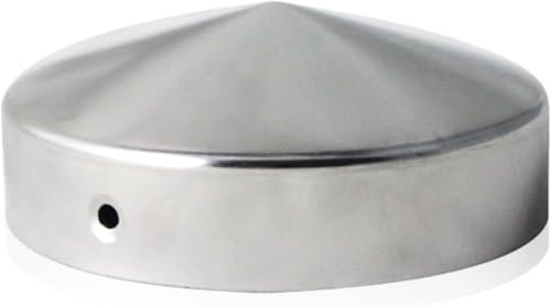 h2i Pfostenkappe Rund | Stahl verzinkt | Ø 101 mm | 1 Stk. | Runde Abdeckkappe für Garten Holzpfosten Pfostenträger & Zaunpfosten in Pyramidenform | Wetterschutz für Holz-Balken & Pfosten