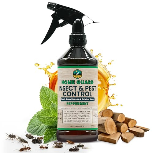 Home Guard Peppermint Insect & Pest Control Spray – Peppermint & Cedarwood Oil Deodorizer with Extended Protection – USA-Made, Safe for Kids & Pets – Kills & Repels Bugs – Indoor & Outdoor Use - 16oz