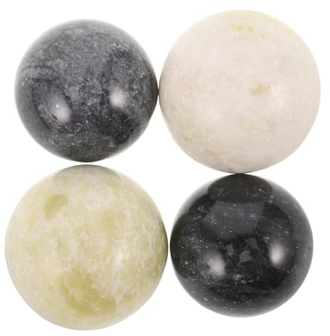 Ipetboom Set 4 Pezzi Ciotola in Marmo Sfere Decorative in Pietra per Riempitivo Versatile e Centro Tavola Moderno per Soggiorno e Spazio Desktop