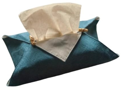 Tissue Paper Holder Tissue Box Cover Refined Elegant Retro Minimalist Cotton Linen FabricTissue Dispenser Living Room Must Haves(Dark Blue)