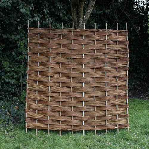 Willow Fence Panel Hurdle, Natural Woven Garden Screening, Rustic Outdoor Border Edging (6ft x 6ft)
