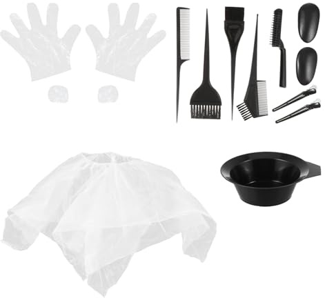 GALPADA Kit de Teñido de Cabello 11 Piezas Desechable Gorro, Guantes y Cuenco para Tinte, Accesorios para Teñir el Cabello en Casa, Herramienta Práctica para Coloración Diy, Resistente