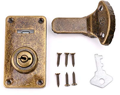 Caja de hebilla de maleta de en tono bronce, cerradura de Metal Vintage, cerrojo de palanca antiguo, bolso de abeja en L