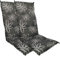 DILUMA Hochlehner Auflage Naxos für Gartenstühle 118x49 cm 2er Set Blume Schwarz - 6 cm Starke Stuhlauflage mit Komfortschaumkern und Bezug aus Baumwoll-Mischgewebe - Made in EU mit ÖkoTex100