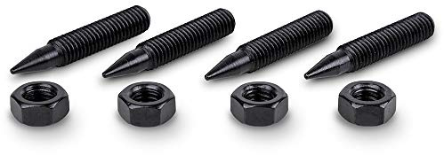 PrecisionGeek – M8-högtalarspikar Ø8 mm, 45 mm lång, svart stål, CNC-bearbetade vibrationsdämpare med mutter för HiFi-högtalare, subwoofer, skåp, stativ och soundbars – set med 4 spikar