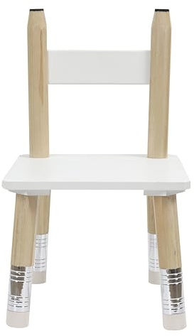 HOME DECO KIDS - HD6740, Conjunto Mesa y 2 Sillas Lápiz Infantil, Mueble Lúdico Contemporáneo, MDF y Madera, Altura de Asiento 23 cm, Dimensiones Mesa 55x42x55 cm, Blanco/Fucsia