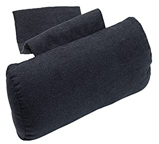 Finlandic Komfort Nackenkissen für Ruhesessel & Stühle, 40 cm Breit – Verstellbares Kissen mit Ergonomischer Unterstützung & Gegengewicht – Waschbarer Bezug, Atmungsaktiv & Weich - Dunkelgrau