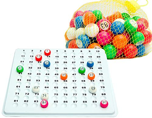 Thomas & Anca Club Supplies Ltd Bingo Balls and Recessed Check Tray 1-90 Bingo Game Bingo Caller