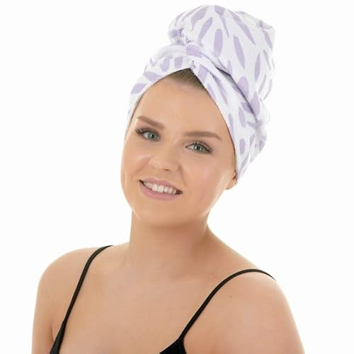 Upper Canada Full Circle Beauty Lilac Leaf Coconut Oil Infused Hair Towel Turban
