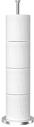 Free-Standing Toilet Roll Holder, Toilet Paper Storage Holder for Spare Rolls Storage, Stainless Steel, Modern Design