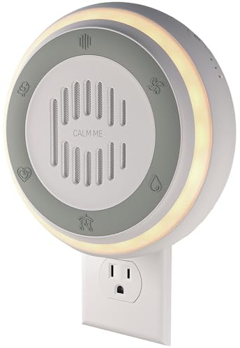 Wall Plug in White Noise Sound Machine for Office Privacy & Noise Canceling, White Noise Machine for Sleeping Adults & Baby, Therapy Noise Blocker with 20 Soothing Sounds & Nightlight by Calm Me.