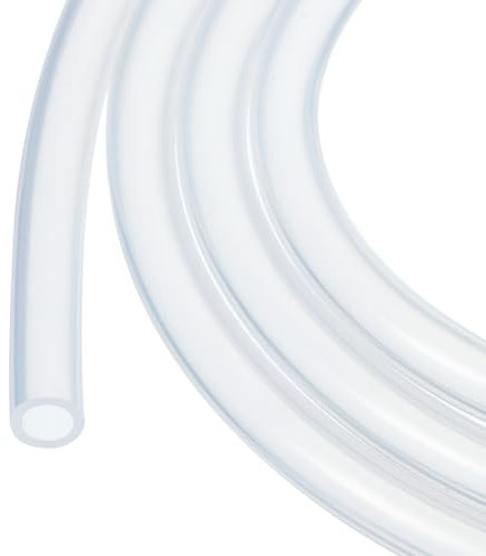 Rebower Tuyau en Silicone de 3 Mètres, 4 mm de Diamètre Intérieur et 6 mm de Diamètre Extérieur, Transparent, en Plastique Industriel pour Pompage, Vidange, Irrigation, Brassage, 1/4