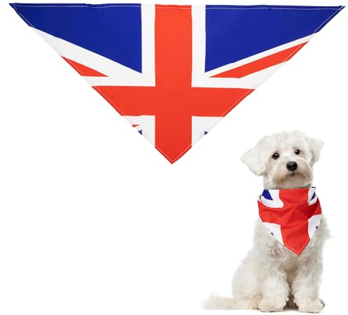 Dog Bandana,Union Jack Bandana for Dog,Personalised Dogs Bandanas Celebrations Street Party, Dog Cat Scarf for Decorations A6-MZQSJJ