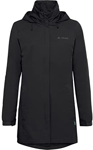 VAUDE Damen Regenjacke Escape Parka, wasserdichter Regen-Parka, atmungsaktiv und winddicht, black, 50