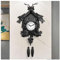 Moderne Hirschkopf Kuckucksuhr Vintage Dekoration Cuckoo Clock mit batteriebetriebenem Quartzwerk und Kuckuckruf für Wandkunst, Zuhause, Wohnzimmer, Büro (Schwarz)
