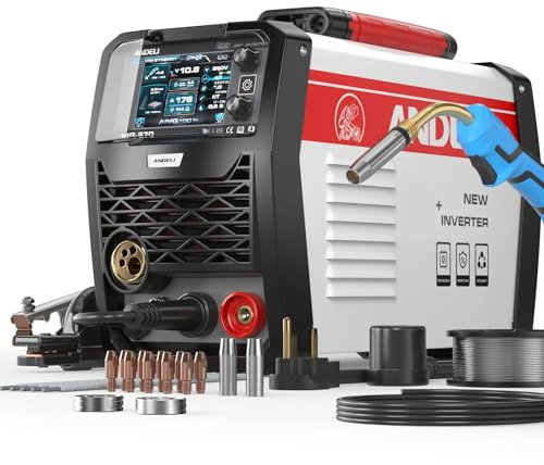 ANDELI MIG-270PLUS Schweißgerät 200A 230V MIG/MAG, FLUX, LIFT TIG & MMA 4-in-1 Multiprozess Schweißgerät, Doppelspannung, Aluminium MIG Schweißen, Inverter MIG Schweißgerät