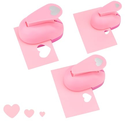 Rongon 3PCS Paper Punches for Crafting, Heart Hole Punch for Kids, Scrapbook Punch for Photos, Paper Puncher Tool for Wedding Day Greeting Card DIY Scrapbooking Albums Arts