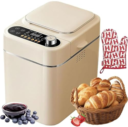Macchina per il pane digitale, macchina automatica per il pane con funzione timer, capacità 500 g, timer 13 ore, 26 funzioni preimpostate, isolamento di 1 ora, 3 impostazioni di velocità