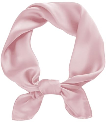 BSBUY Square Satin Silk Scarf Plain Neck Scarf, Lightweight Plain Bandana Wrap Square Large Square Satin Headscarves Hair, Accessories Classic Hair Scarf for 50s 60s Style Wedding(Light Pink)
