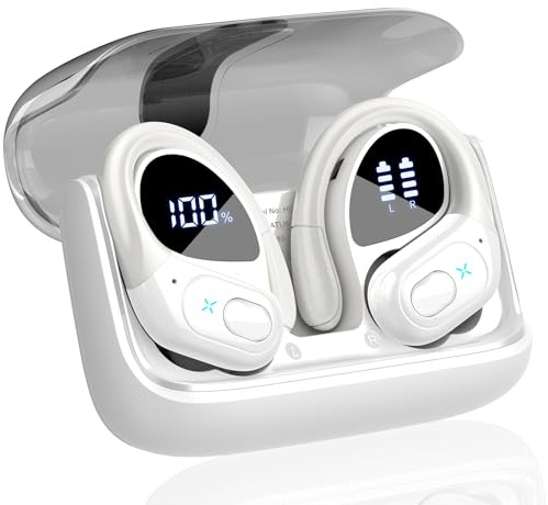 Aptkdoe Auriculares Inalámbricos 75 Horas, Auriculares Bluetooth 5.4 2026, Estéreo, Auriculares Over-Ear con Arco, Micrófono ENC, Blanco