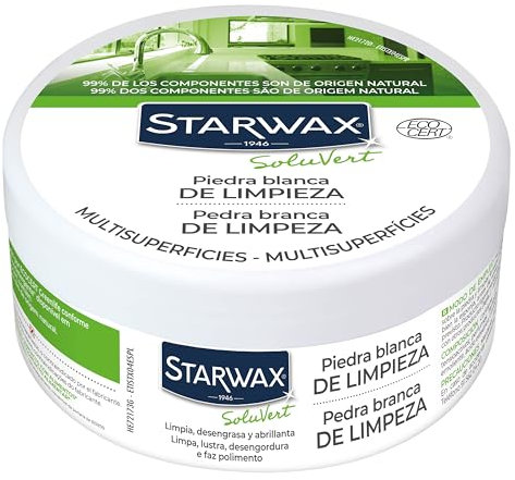 Starwax Piedra blanca de limpieza multiusos - 100 % de origen natural - Limpia, desengrasa y abrillanta