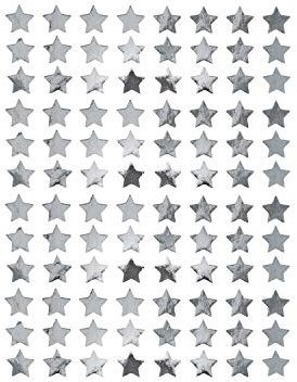 Oblique Unique® 960 Sterne Sticker Stern Aufkleber für Weihnachten Weihnachtsdeko Geschenkdeko Basteln Glänzend in Silber