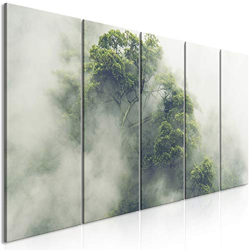 murando - Akustikbild Wald im Nebel 200x80 cm 5 tlg Bilder Akustikschaum Schallschutz Kunst Akustikpaneele Wandpaneele Schalldämmung Wandbild Schallabsorber Akustikplatten Landschaft b-B-0487-b-m