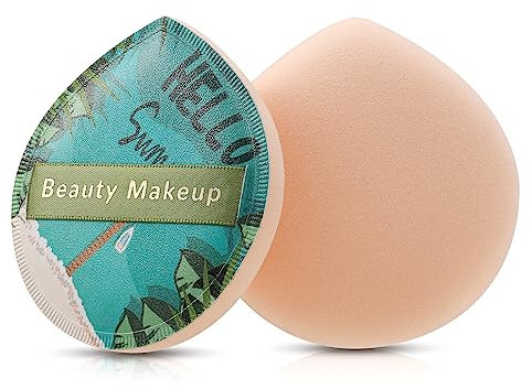 FVION 2PCS Große Makeup Puderquaste, Makeup Schwamm Powder Puff für Loses Puder und Flüssige Kosmetik, Gesicht Puderquaste für Nass Trocken, Waschbar Weicher Puderschwamm für Foundation Rouge (Blau)