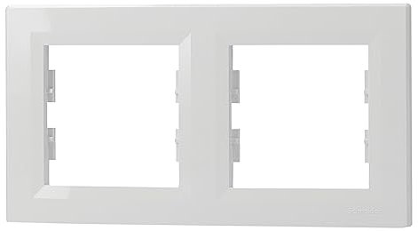Schneider Electric Asfora Rahmen für Steckdose und Schalter, 2-fach, horizontal, weiss, Artikelnummer EPH5800221